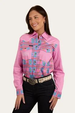 Burdekin Womens Limited Edition Full Button Work Shirt - Pastel Pink