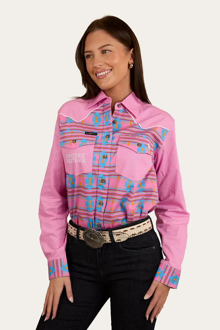 Burdekin Womens Limited Edition Full Button Work Shirt - Pastel Pink