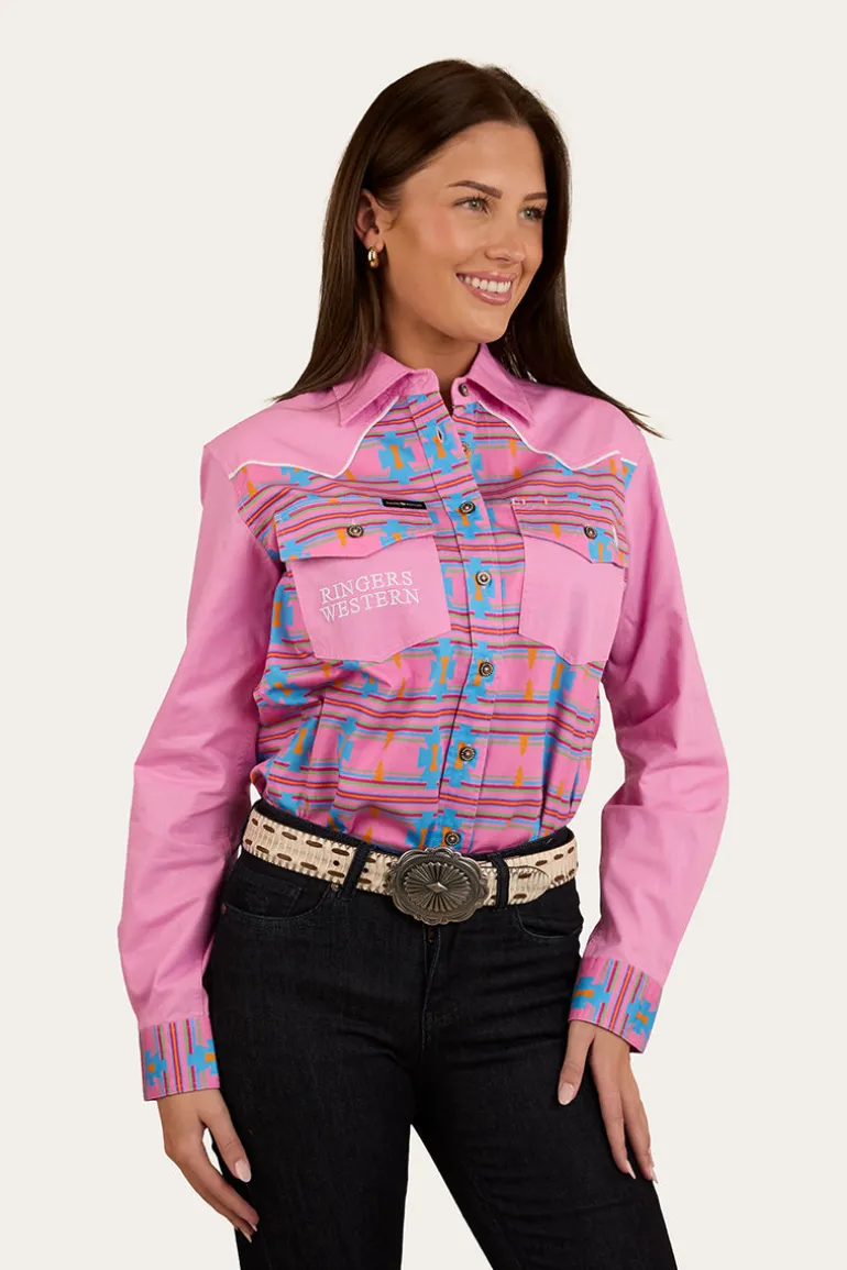 Burdekin Womens Limited Edition Full Button Work Shirt - Pastel Pink