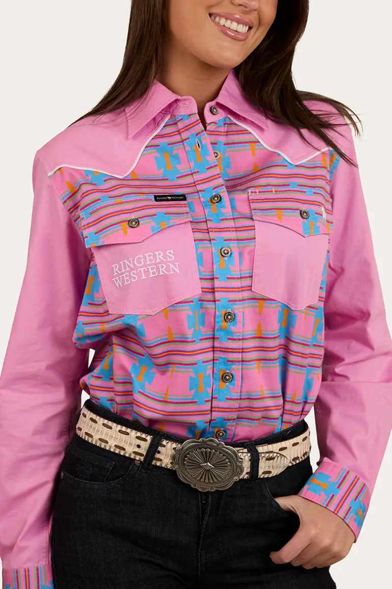 Burdekin Womens Limited Edition Full Button Work Shirt - Pastel Pink
