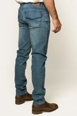 Burke Mens Tapered Slim Leg Jeans - Light Blue