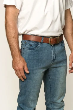 Burke Mens Tapered Slim Leg Jeans - Light Blue