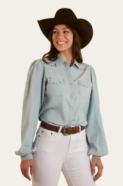 Camila Womens Blouse - Chambray