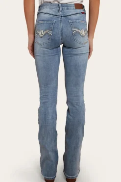 Caroline Rodeo Womens Mid-Rise Bootleg Jeans - Light Blue
