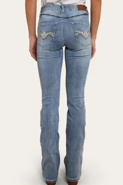 Caroline Rodeo Womens Mid-Rise Bootleg Jeans - Light Blue