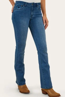 Caroline Rodeo Womens Mid-Rise Bootleg Jeans - Vintage Blue Wash