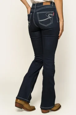 Caroline Womens Mid-Rise Bootleg Jeans - Indigo Blue