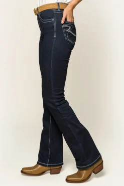 Caroline Womens Mid-Rise Bootleg Jeans - Indigo Blue