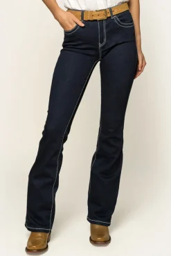 Caroline Womens Mid-Rise Bootleg Jeans - Indigo Blue