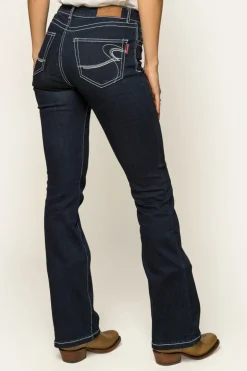 Caroline Womens Mid-Rise Bootleg Jeans - Indigo Blue