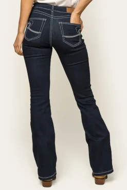 Caroline Womens Mid-Rise Bootleg Jeans - Indigo Blue