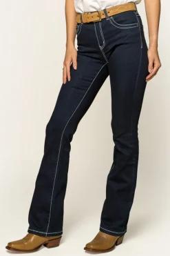 Caroline Womens Mid-Rise Bootleg Jeans - Indigo Blue