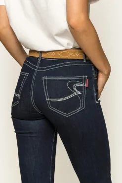 Caroline Womens Mid-Rise Bootleg Jeans - Indigo Blue