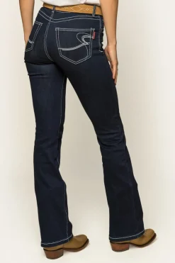Caroline Womens Mid-Rise Bootleg Jeans - Indigo Blue