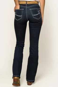 Caroline Womens Mid-Rise Bootleg Jeans - Indigo Blue