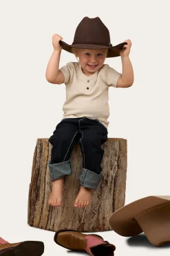 Casey Kids Henley Top - Off White
