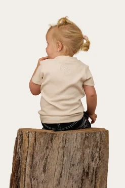 Casey Kids Henley Top - Off White