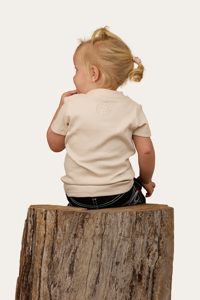 Casey Kids Henley Top - Off White