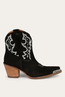Catalina Womens Western Boot - Black Suede