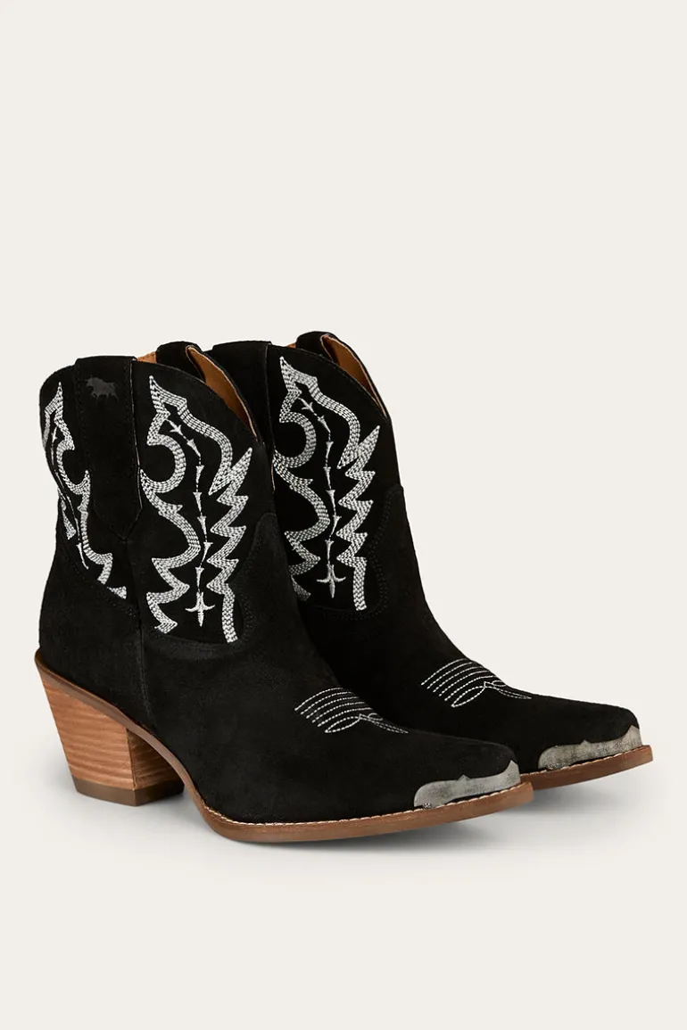 Catalina Womens Western Boot - Black Suede