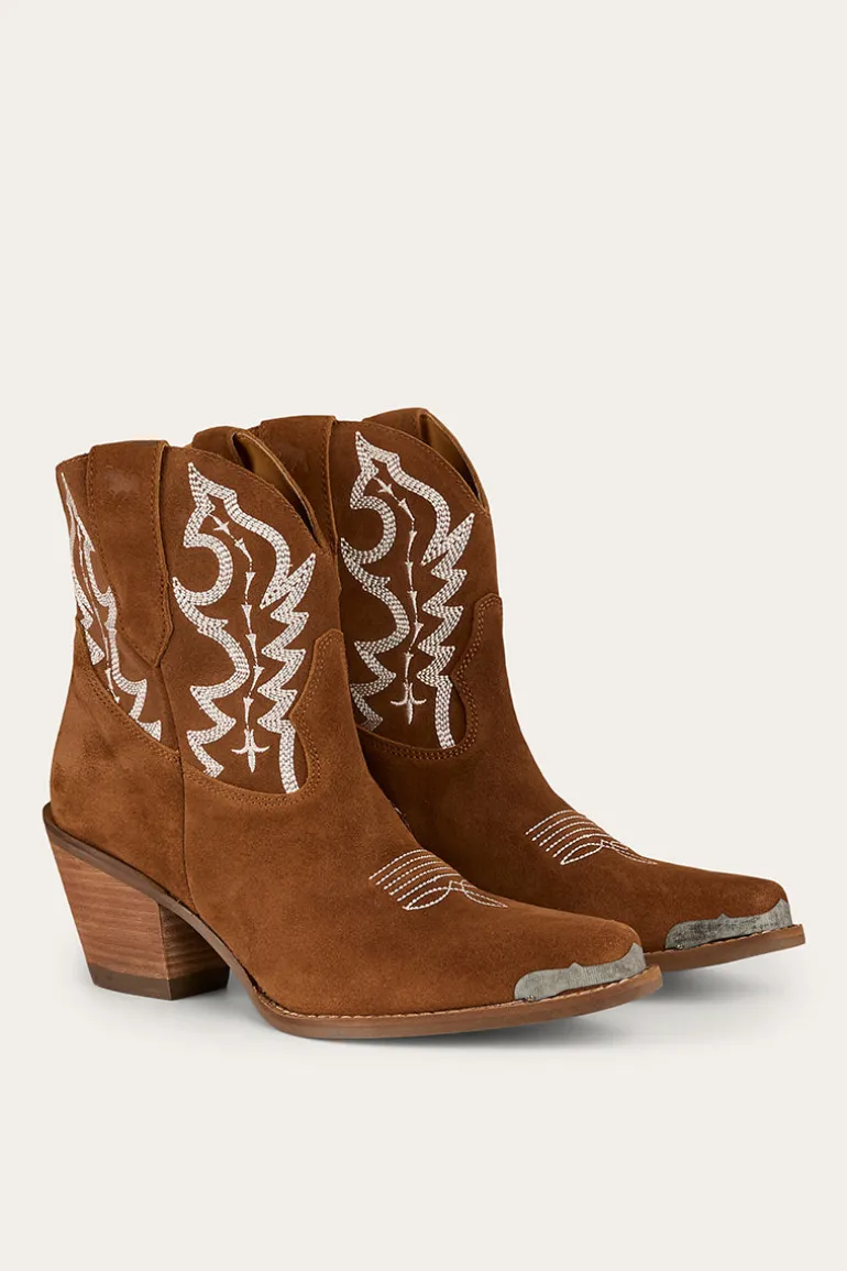 Catalina Womens Western Boot - Tan Suede