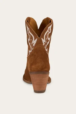 Catalina Womens Western Boot - Tan Suede