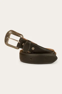 Cattleman Belt - Black / Silver