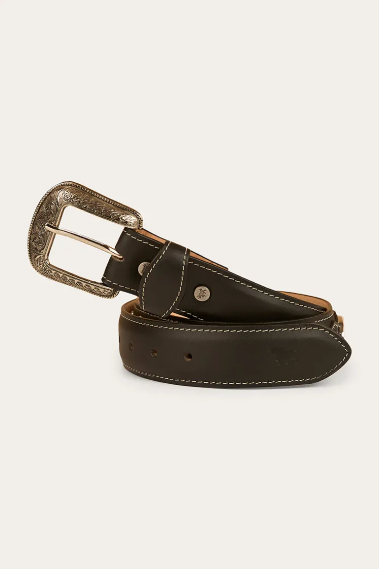 Cattleman Belt - Black / Silver