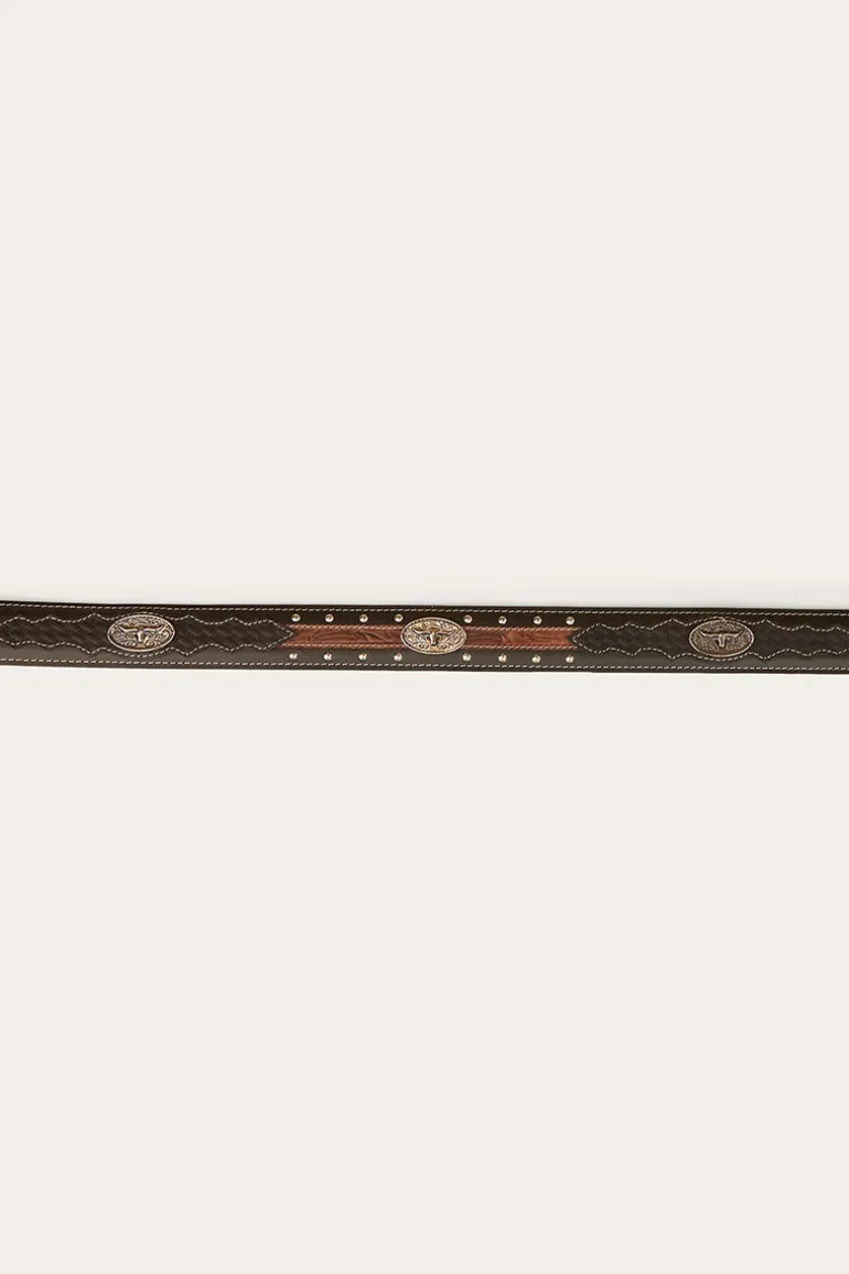 Cattleman Belt - Black / Silver