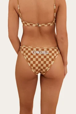 Checkers Womens Hi Cut Bikini Bottom - Toffee