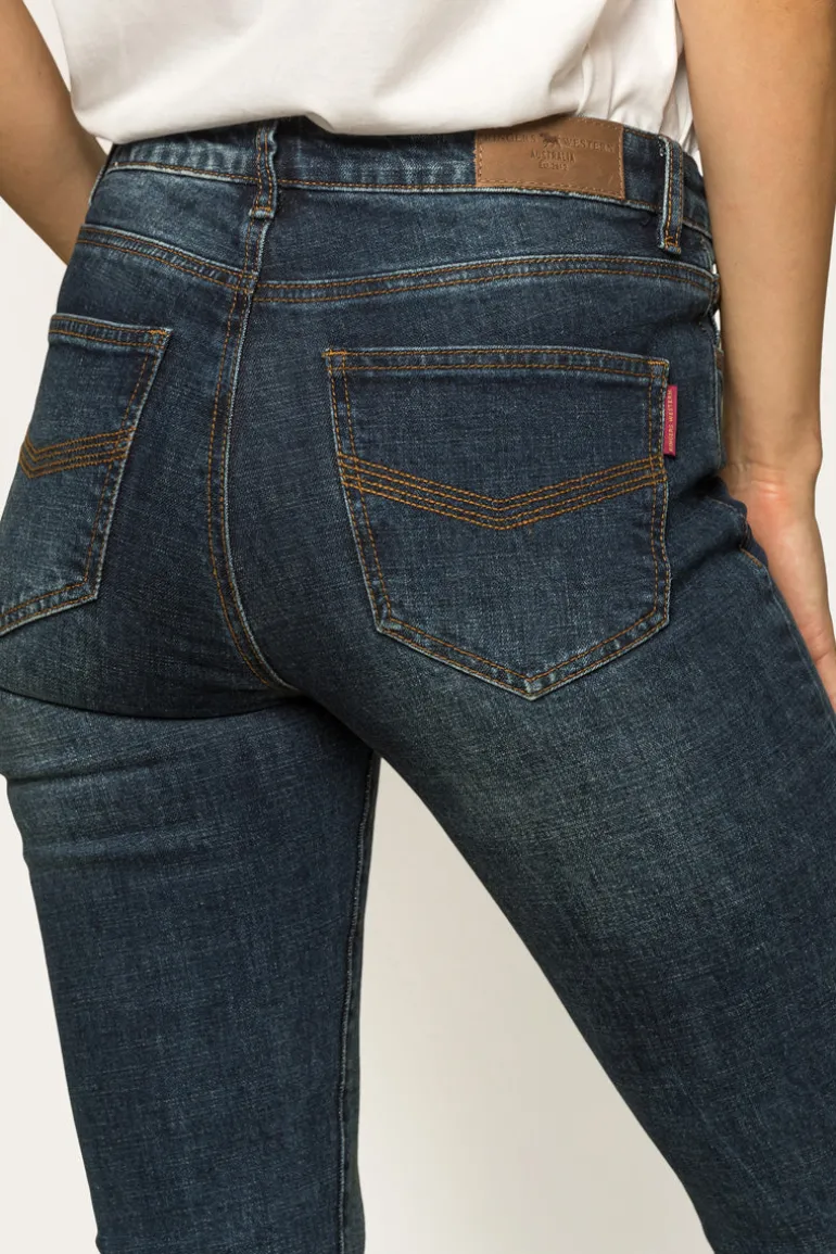 Clermont Womens Low-Rise Jeans - Classic Blue