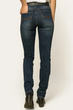 Clermont Womens Low-Rise Jeans - Classic Blue
