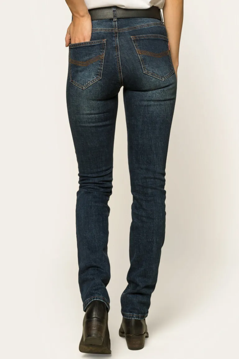 Clermont Womens Low-Rise Jeans - Classic Blue