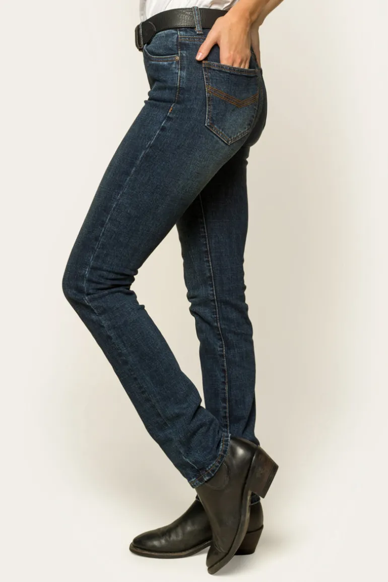 Clermont Womens Low-Rise Jeans - Classic Blue