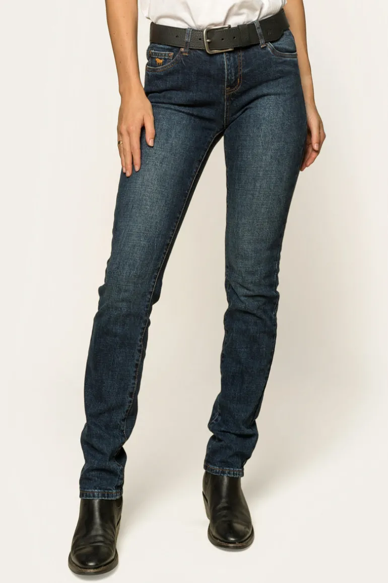Clermont Womens Low-Rise Jeans - Classic Blue