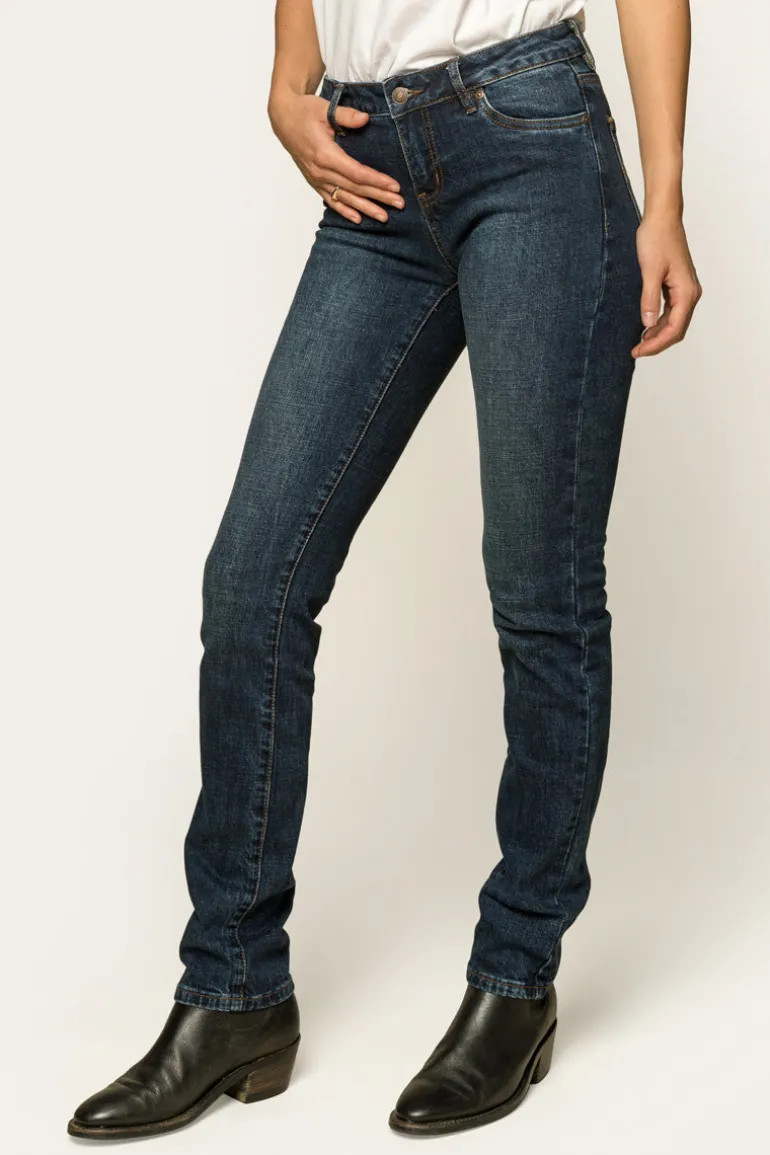 Clermont Womens Low-Rise Jeans - Classic Blue
