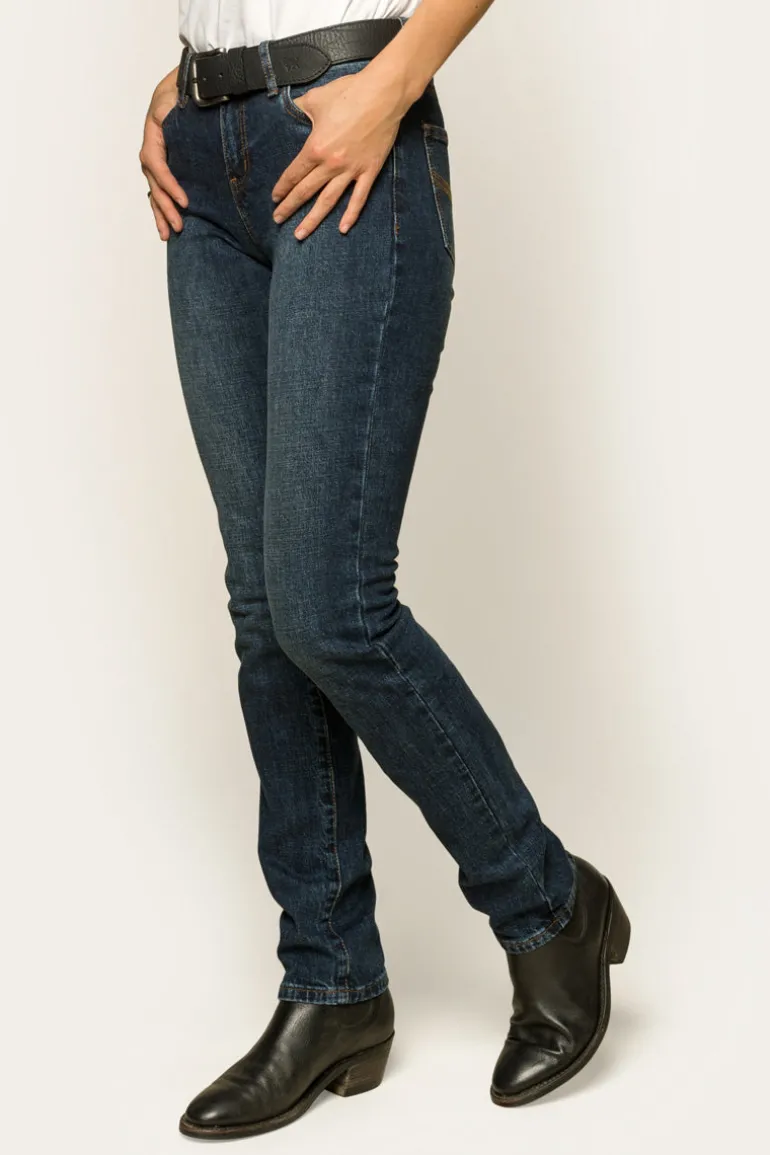 Clermont Womens Low-Rise Jeans - Classic Blue