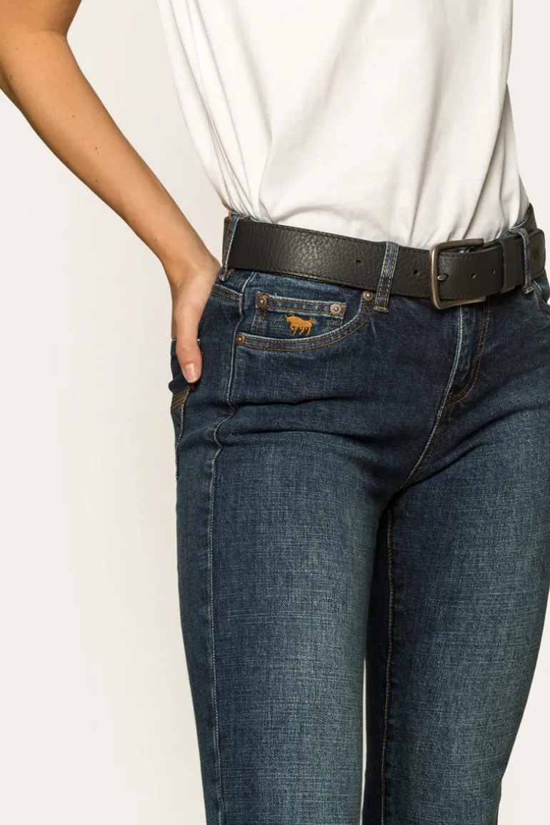 Clermont Womens Low-Rise Jeans - Classic Blue