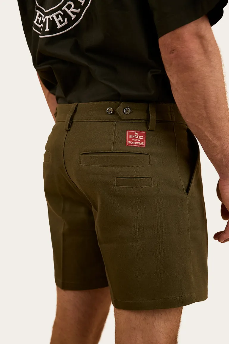 Cloncurry Mens Heavy Weight Work Short - Military Green