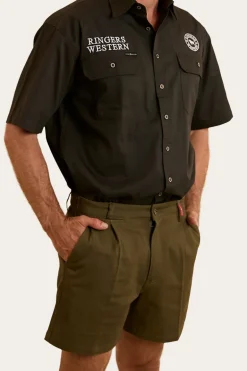 Cloncurry Mens Heavy Weight Work Short - Military Green