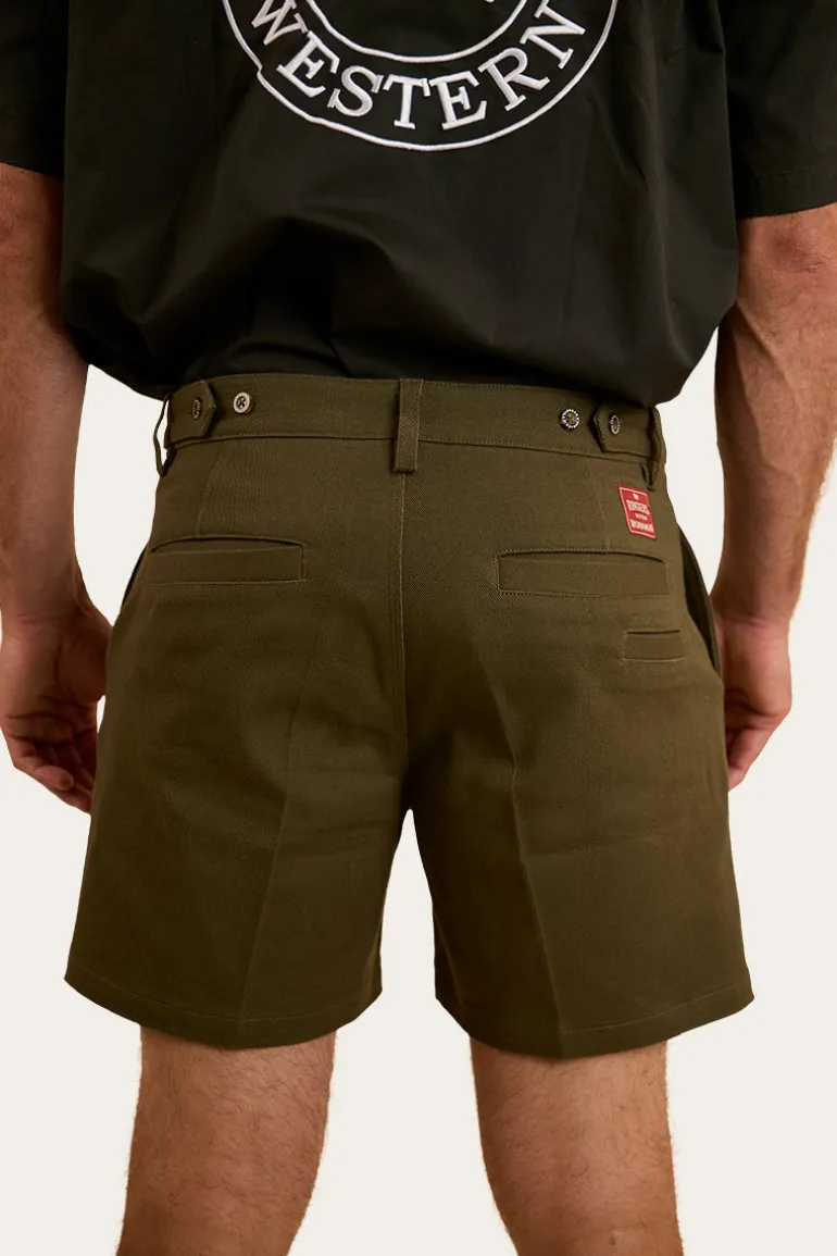 Cloncurry Mens Heavy Weight Work Short - Military Green