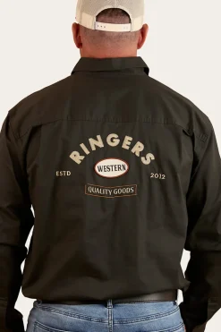 Condor Mens Half Button Work Shirt - Charcoal