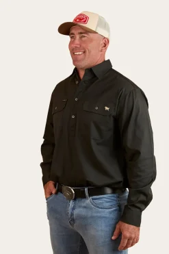Condor Mens Half Button Work Shirt - Charcoal