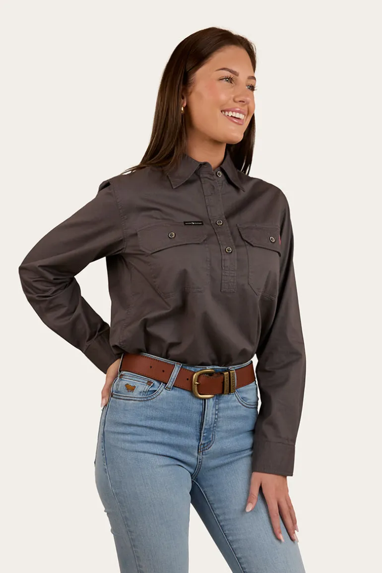 Condora Womens Half Button Work Shirt - Magnum