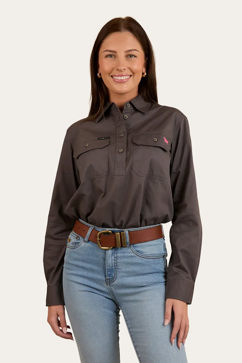 Condora Womens Half Button Work Shirt - Magnum