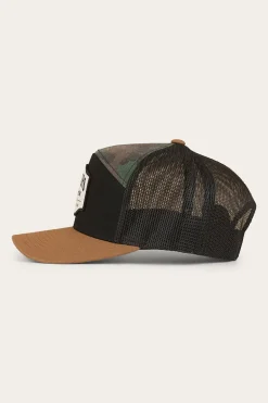 Country Club 7 Panel Cap - Black / Camo
