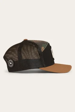 Country Club 7 Panel Cap - Black / Camo
