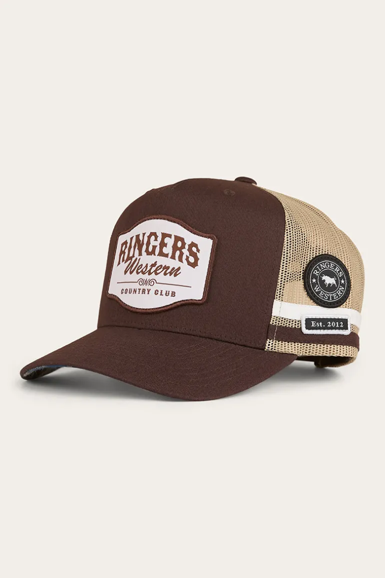 Country Club Deep Fit Trucker Cap - Saddle Brown