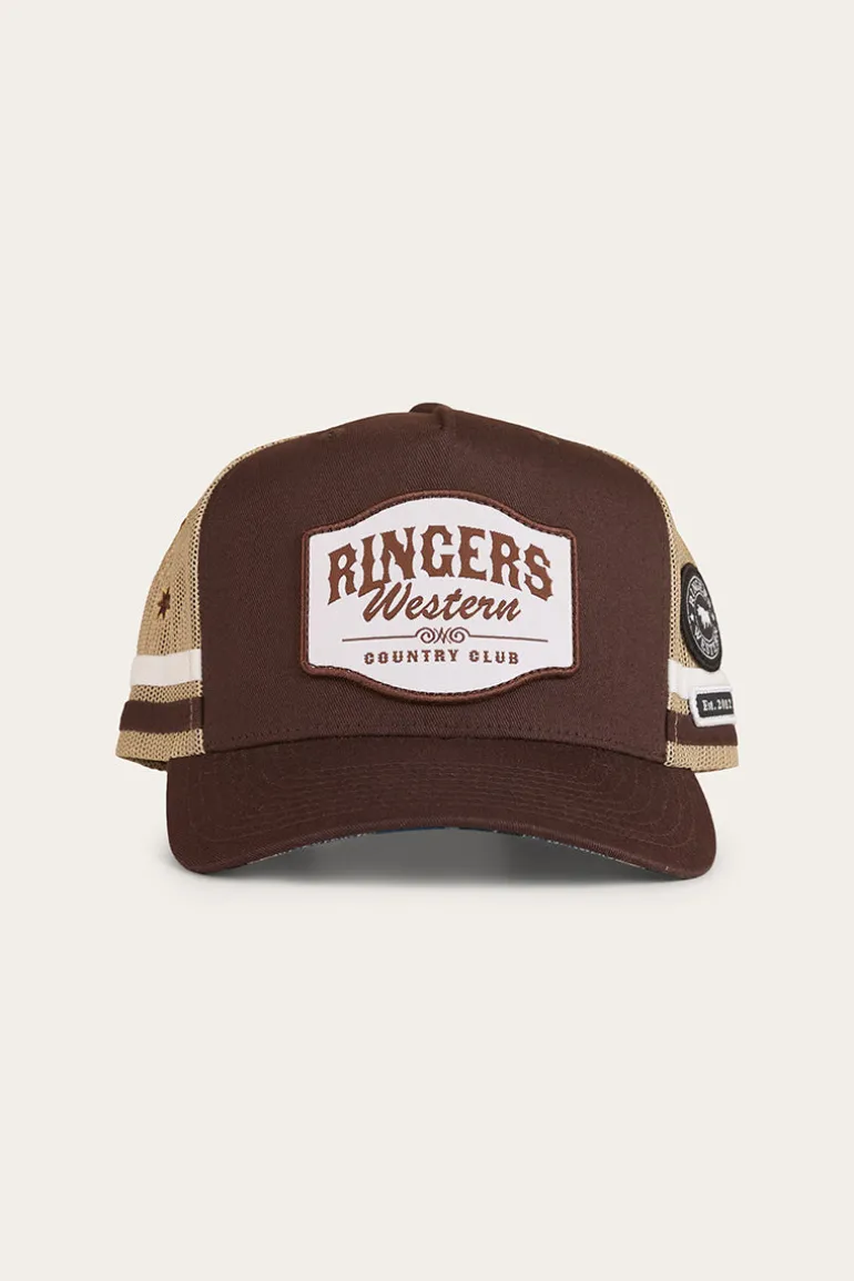 Country Club Deep Fit Trucker Cap - Saddle Brown
