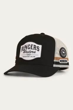 Country Club Deep Fit Trucker Cap - Black